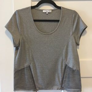 Waverly Grey crop top with zipper detail